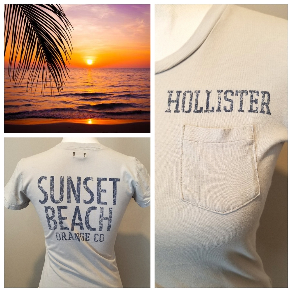 Vintage 2002 Hollister 'Sunset Beach' Pocket Tee